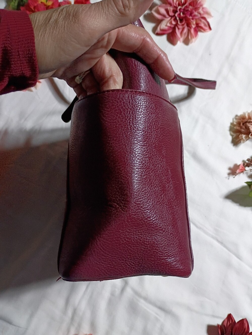 Michael Kors Wine Red Leather Tote - Picture 4 of 7